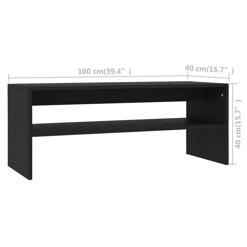sofabord 100x40x40 cm konstrueret træ sort