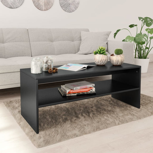 sofabord 100x40x40 cm konstrueret træ sort