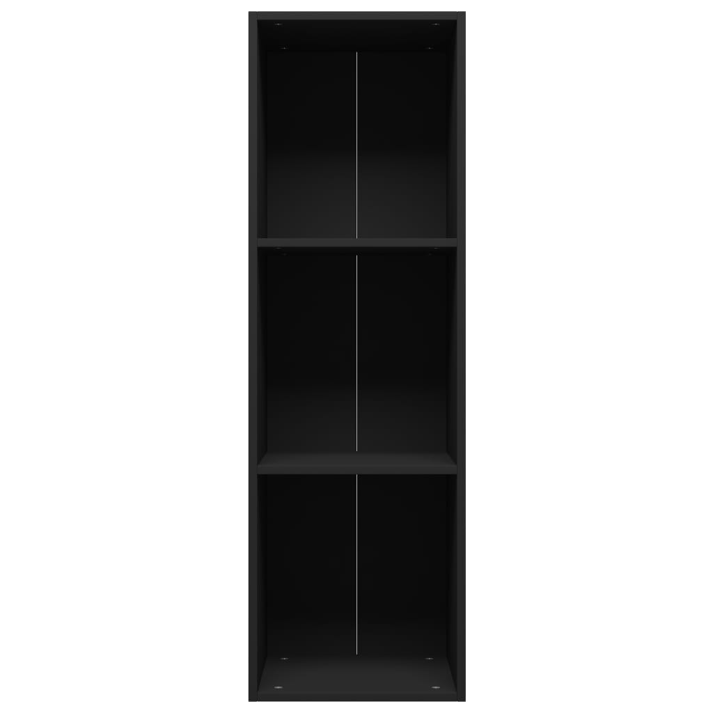 bogreol/tv-bord 36x30x114 cm konstrueret træ sort