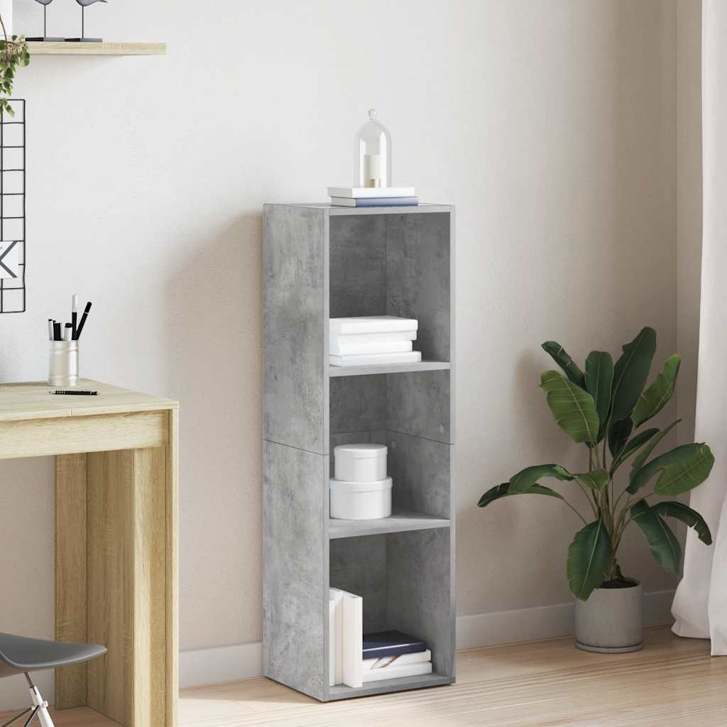 Bogreol/TV-Bord Konstrueret Træ - Betongrå / 36 x 30 x 114 cm