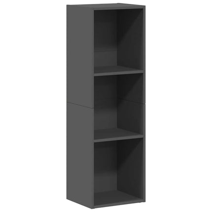 bogreol/tv-bord 36x30x114 cm konstrueret træ grå højglans