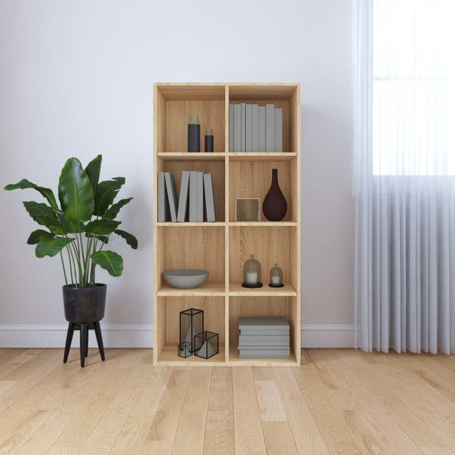 bogreol/skænk 66x30x130 cm konstrueret træ sonoma-eg
