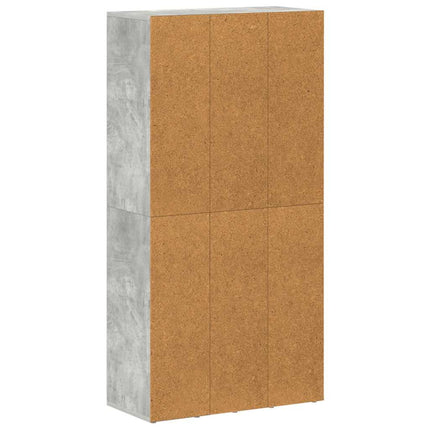 bogreol/skænk 66x30x130 cm konstrueret træ Betongrå