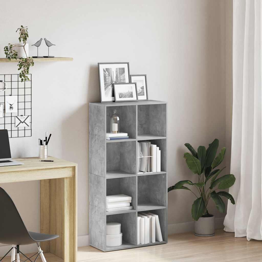 Bogreol/TV-Bord Konstrueret Træ - Betongrå / 66 x 30 x 130 cm