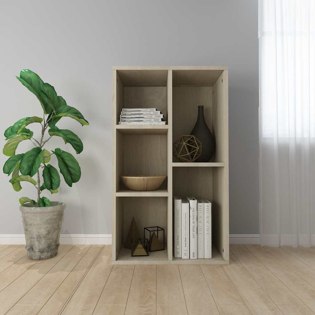 vidaXL bogreol/skænk 50x25x80 cm konstrueret træ sonoma-eg