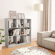 bogreol 97,5x29,5x100 cm konstrueret træ betongrå