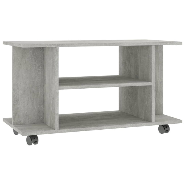 tv-skab med hjul 80x40x45 cm konstrueret træ betongrå