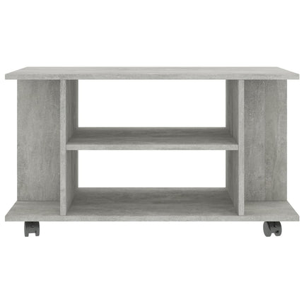 tv-skab med hjul 80x40x45 cm konstrueret træ betongrå
