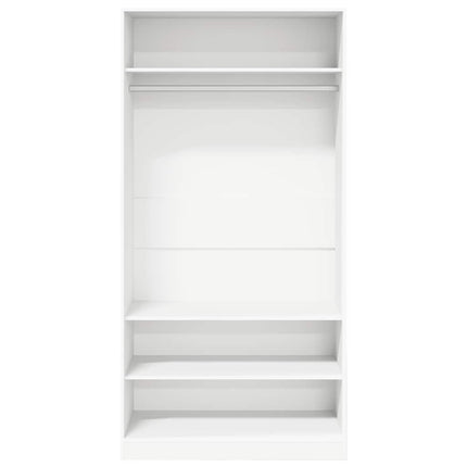 klædeskab 100x50x200 cm konstrueret træ hvid
