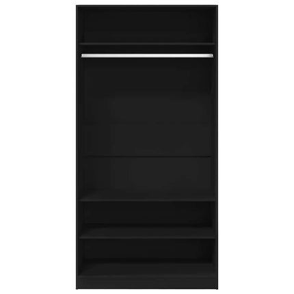 klædeskab 100x50x200 cm konstrueret træ sort