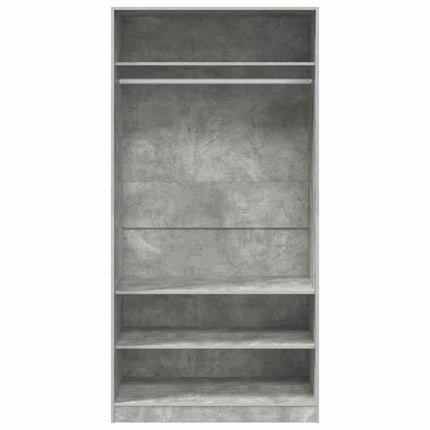 klædeskab 100x50x200 cm konstrueret træ betongrå