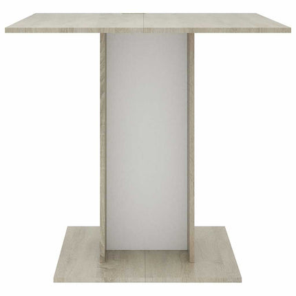 spisebord 80 x 80 x 75 cm konstrueret træ hvid og sonoma-eg