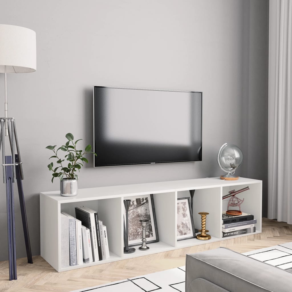 bogskab/tv-skab hvid 143x30x36 cm