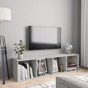 bogskab/tv-skab betongrå 143x30x36 cm