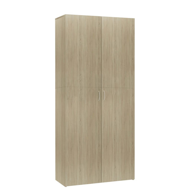 skoskab 80x35,5x180 cm konstrueret træ sonoma-eg