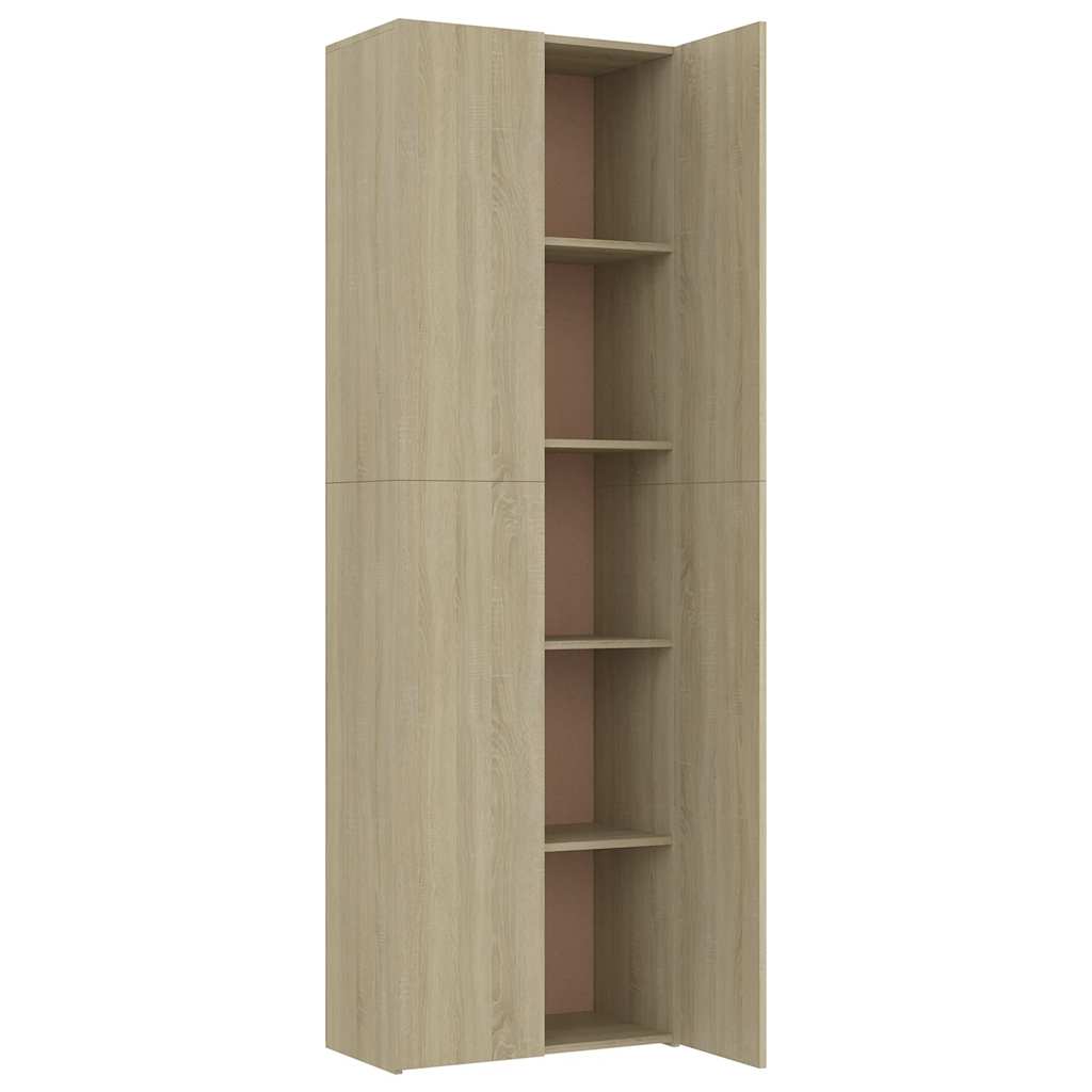 kontorskab 60x32x190 cm konstrueret træ sonoma-eg