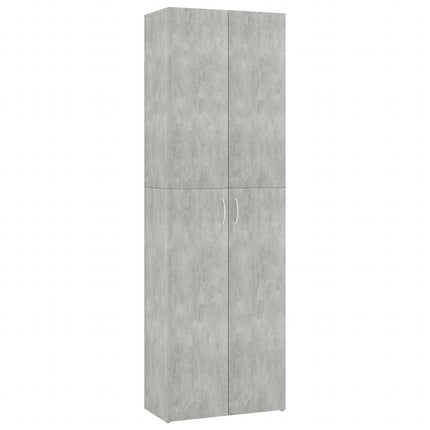 kontorskab 60x32x190 cm konstrueret træ betongrå