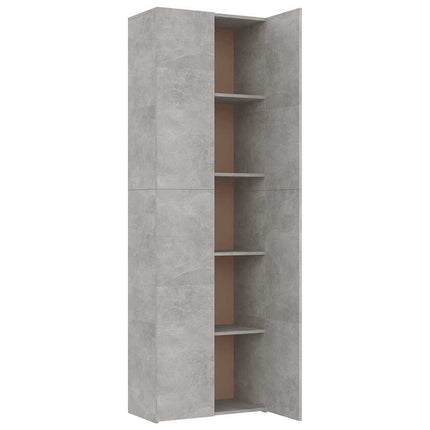 kontorskab 60x32x190 cm konstrueret træ betongrå