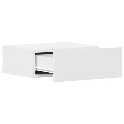 svævende natborde 2 stk. 40 x 30 x 15 cm konstrueret træ hvid