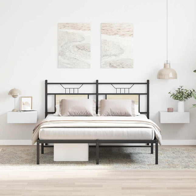 svævende natborde 2 stk. 40 x 30 x 15 cm konstrueret træ hvid