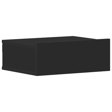 svævende natborde 2 stk. 40 x 30 x 15 cm konstrueret træ sort