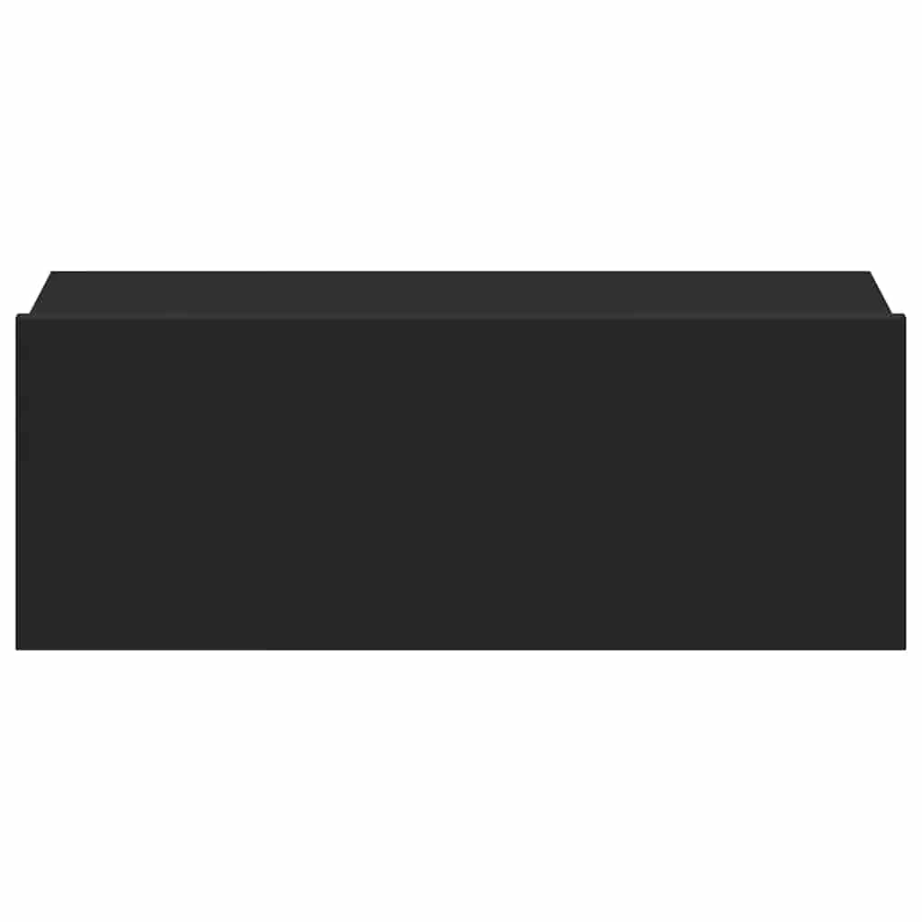 svævende natborde 2 stk. 40 x 30 x 15 cm konstrueret træ sort