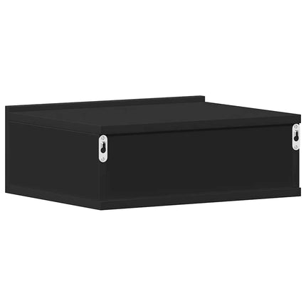 svævende natborde 2 stk. 40 x 30 x 15 cm konstrueret træ sort