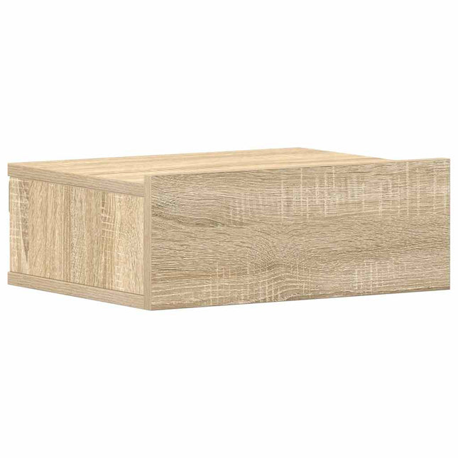 svævende natbord 40 x 30 x 15 cm konstrueret træ sonoma-eg