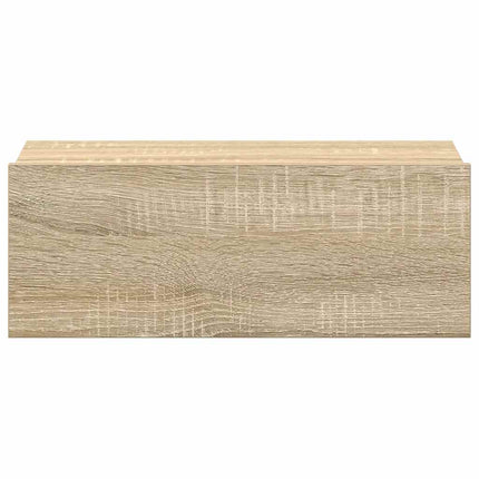 svævende natbord 40 x 30 x 15 cm konstrueret træ sonoma-eg