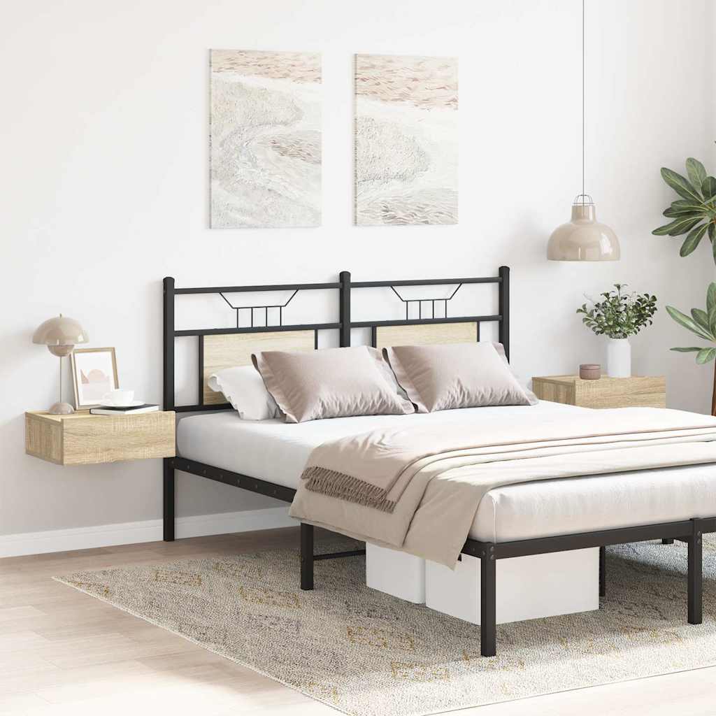 svævende natborde 2 stk. 40 x 30 x 15 cm konstrueret træ sonoma