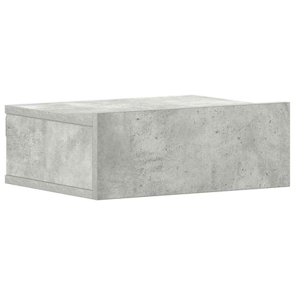 svævende natbord 40 x 30 x 15 cm konstrueret træ betongrå