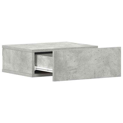 svævende natbord 40 x 30 x 15 cm konstrueret træ betongrå