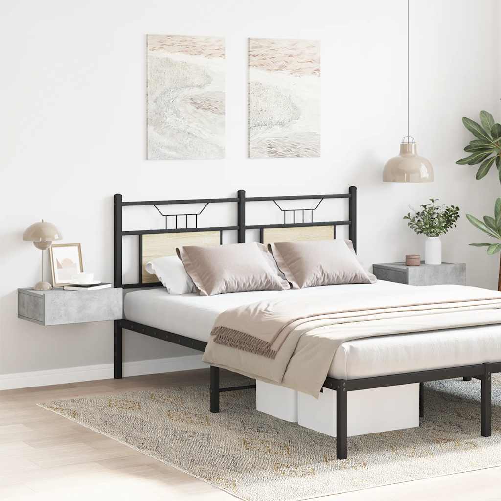 svævende natborde 2 stk. 40 x 30 x 15 cm konstrueret træ grå