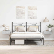 svævende natborde 2 stk. 40 x 30 x 15 cm konstrueret træ grå