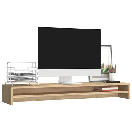 skærmstander 100x24x13 cm konstrueret træ sonoma-eg
