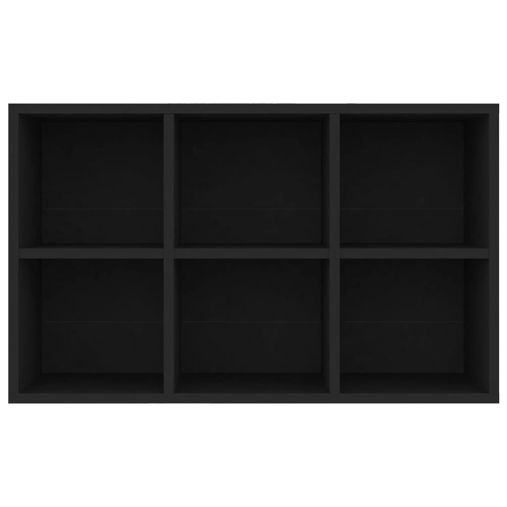 bogreol/skænk 66x30x98 cm konstrueret træ sort