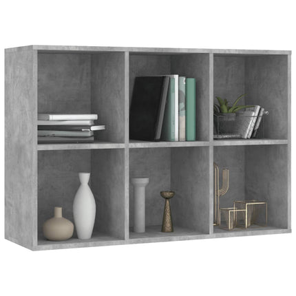 bogreol/skænk 66x30x98 cm konstrueret træ betongrå