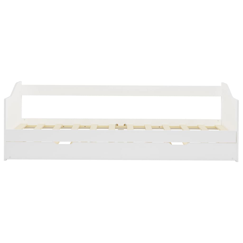sengstel udtræksseng 90 x 200 cm fyrretræ hvid