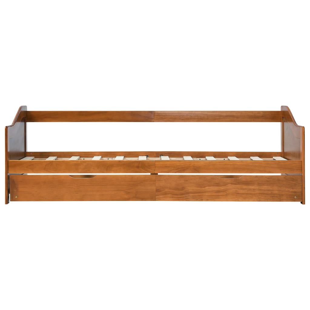 sengstel udtræksseng 90 x 200 cm fyrretræ gyldenbrun