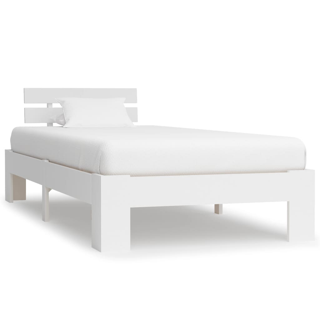 sengeramme uden madras massivt fyrretræ 90x200 cm hvid