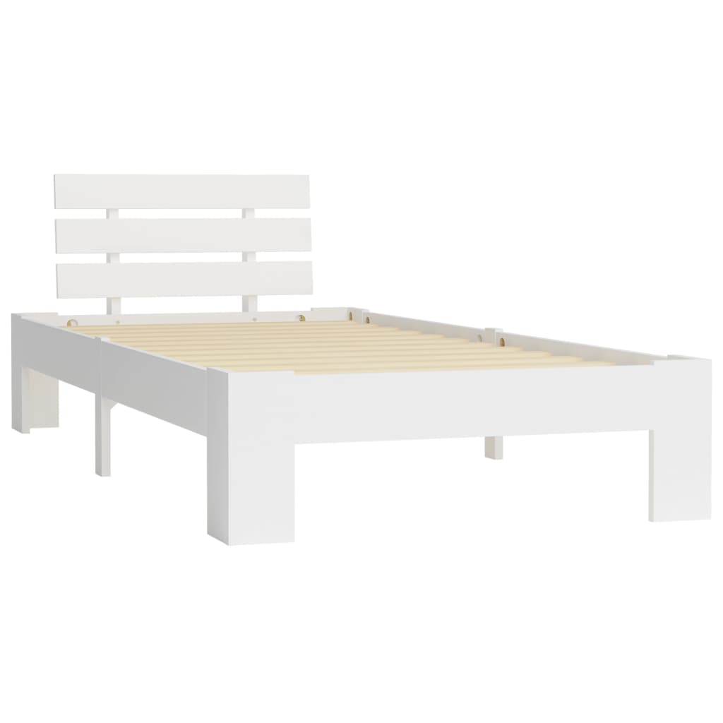 sengeramme uden madras massivt fyrretræ 90x200 cm hvid
