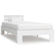 Sengeramme uden madras massivt fyrretræ 100x200 cm hvid