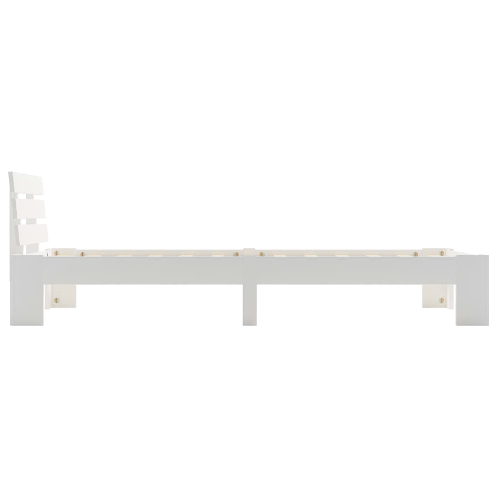 Sengeramme uden madras massivt fyrretræ 100x200 cm hvid