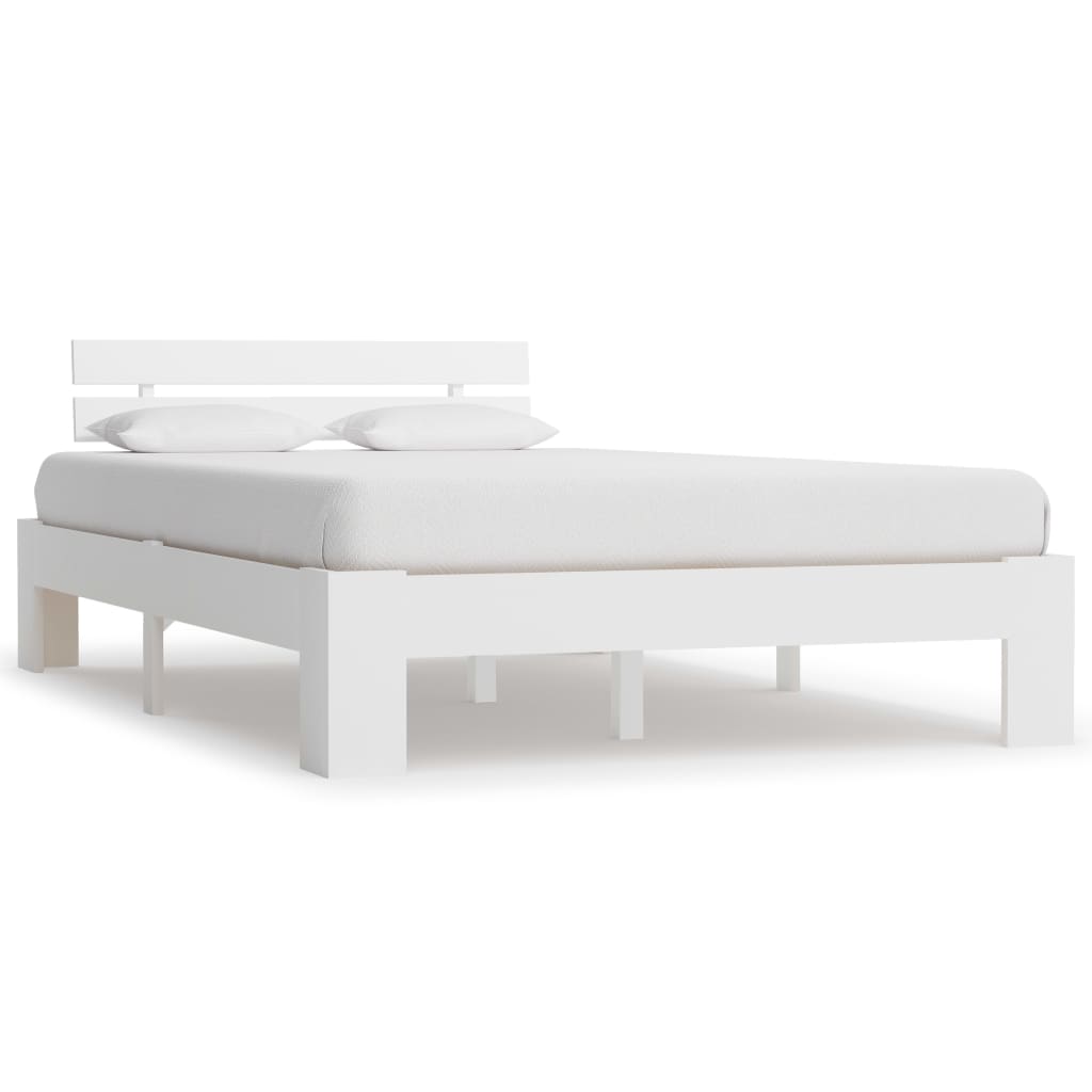 sengeramme uden madras massivt fyrretræ 120x200 cm hvid
