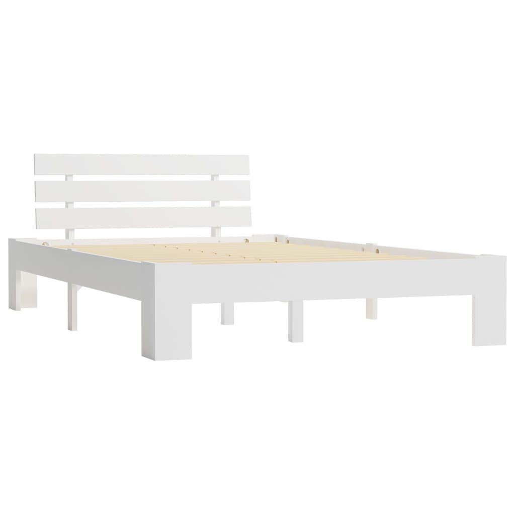 sengeramme uden madras massivt fyrretræ 120x200 cm hvid