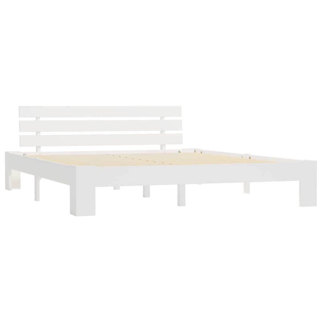 sengeramme uden madras 160x200 cm massivt fyrretræ hvid