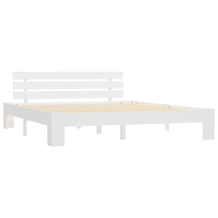 sengeramme uden madras 160x200 cm massivt fyrretræ hvid