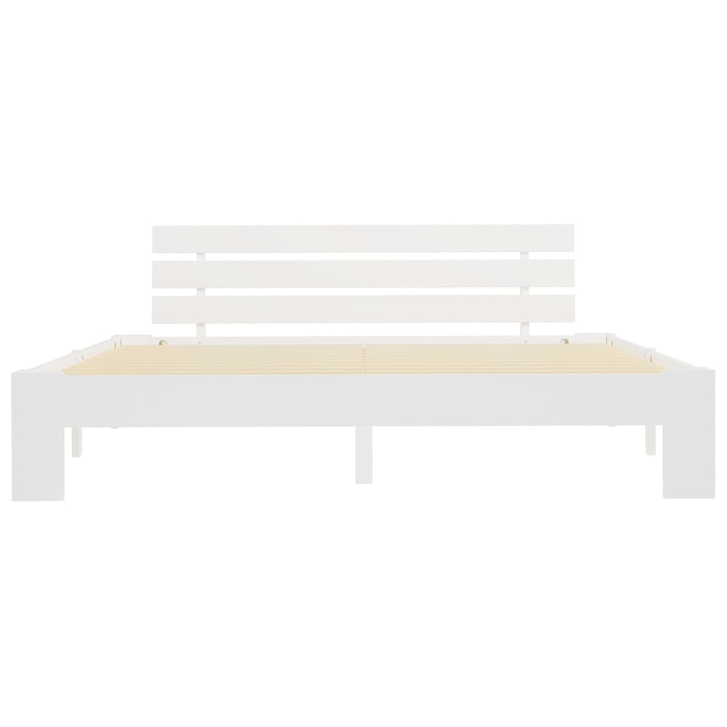 sengeramme uden madras 160x200 cm massivt fyrretræ hvid