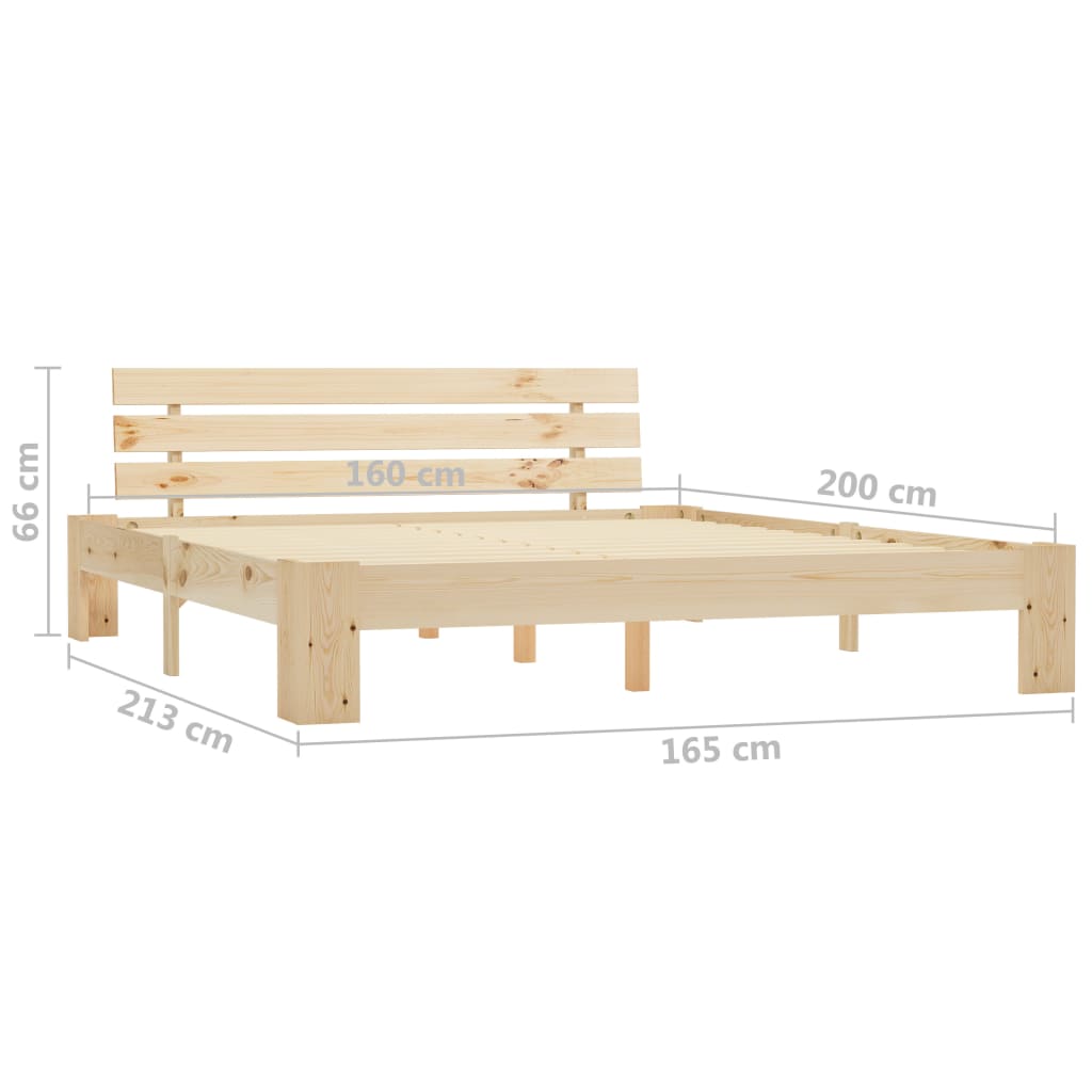 sengeramme uden madras 160x200 cm massivt fyrretræ
