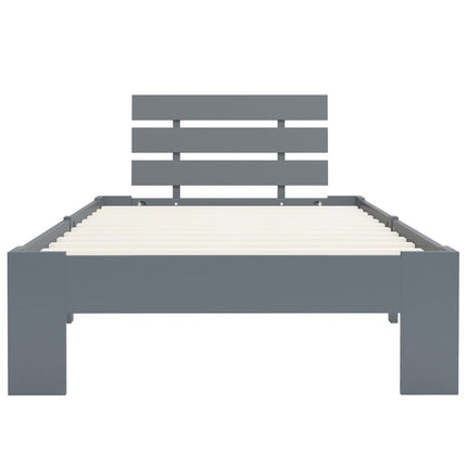sengestel massivt fyrretræ 90 x 200 cm grå
